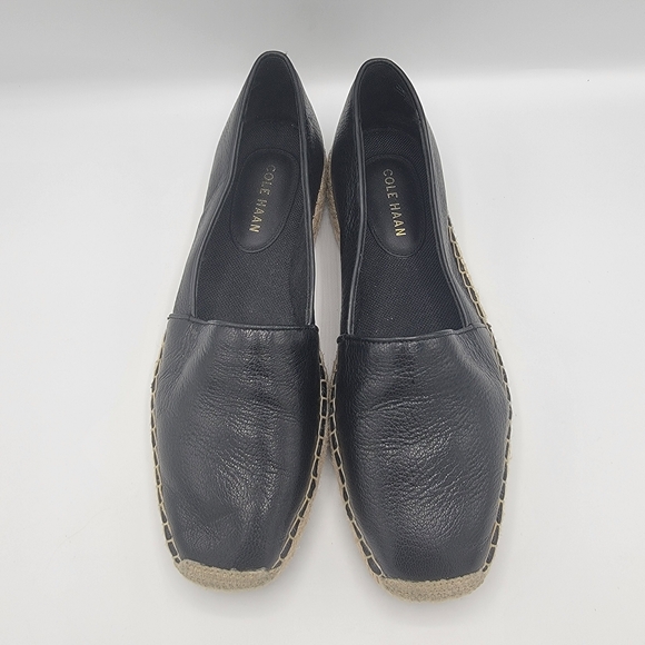 Cole Haan Black Leather Espadrilles